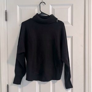 NWOT Cynthia Rowley Black Zip Neck Turtleneck size S